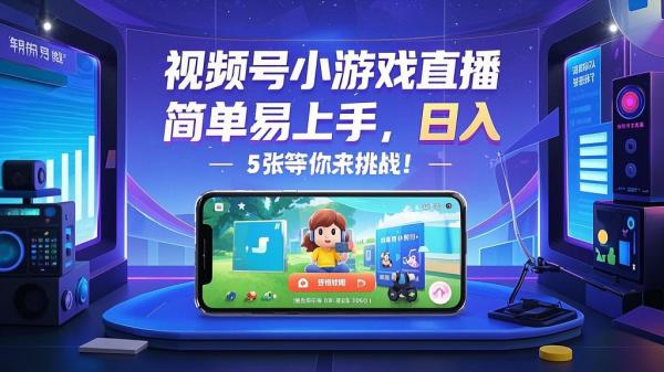 视频号小游戏直播，简单易上手，日入 5 张等你来挑战！[原创]