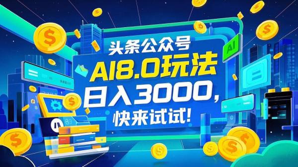 头条公众号 AI8.0玩法，日入3000，快来试试！[原创]