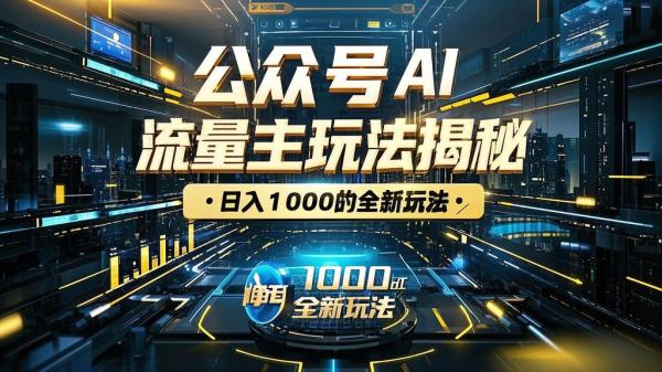[原创]揭秘：公众号AI流量主日入1000+的全新玩法[吾爱独家]