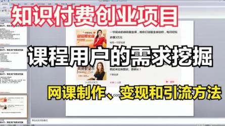 知识付费创业项目：网课制...、变现和引流方法：_98-课程-网盘资源分享