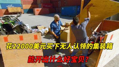 寻宝人花费22000美元，买下的集装箱盲盒，竟开出限量款哈雷摩托-原创解说文案