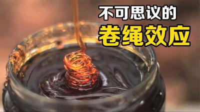 为什么蜂蜜在下落时会自动盘旋？从科学的角度分析“卷绳效应”-原创解说文案