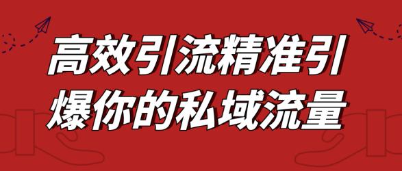 高效引流精准引爆你的私域流量【】