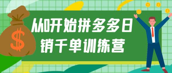 从0开始拼多多日销千单训练营【】