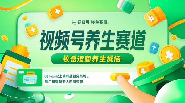 视频号养生赛道，月入三万可期。[原创]