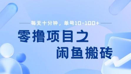 最新闲鱼免费搬砖项目，单号日入20+，可批量放大-课程-网盘资源分享