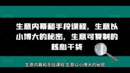 生意内幕·与手段-课程-网盘资源分享