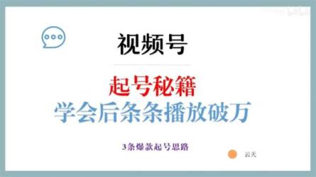 视频号·带货Puls班，视频号底层逻辑，起号自然流鱼塘等玩法-课程-网盘资源分享