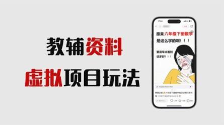 虚拟资料号变现项目，单月单号纯利润1W，实操玩法分享h...-课程-网盘资源分享
