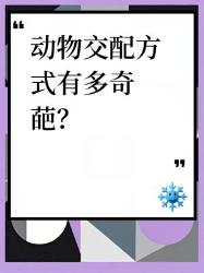 动物交配有多野？这些奇葩操作震碎三观！冷知识