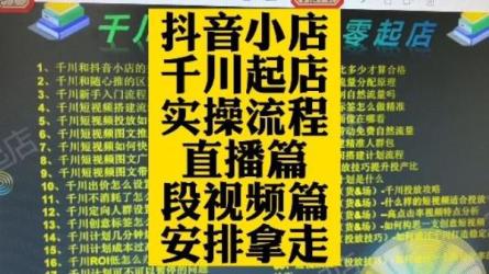 阳光·千川与直播间运营，75节千川实操运营课-课程-网盘资源分享