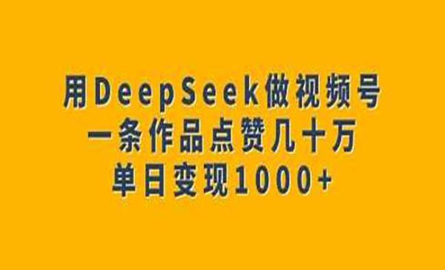 DeepSeek视频号变现[原创资源]