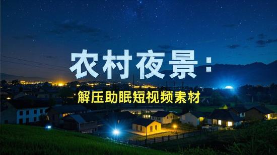 农村夜景：解压助眠短视频素材