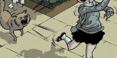 少女长期遭恶狗追及主人嘲笑，全副武装对决后狗主人竟藏尸狗窝 .诱捕恶犬漫画