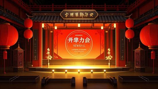 中国风高清年会舞台背景素材