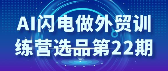 AI闪电做外贸训练营选品第22期【】