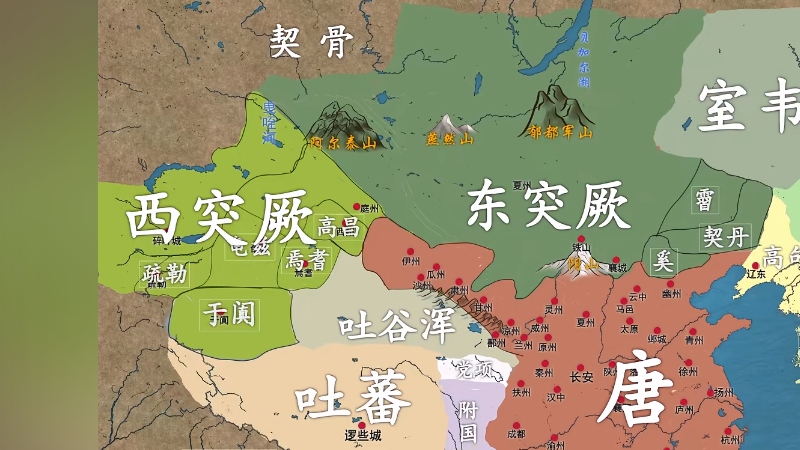 大唐与吐蕃、南诏、回纥纷争两百年，兴衰交替，终皆走向覆灭 .吐蕃