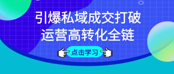 引爆私域成交打破运营高转化全链【吾爱】