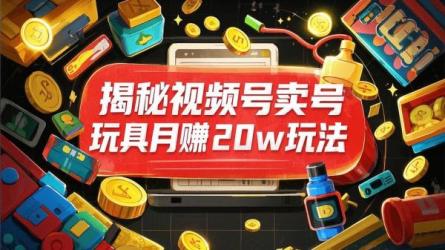 揭秘视频号卖玩具月赚20w玩法