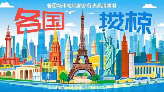 各国城市地标旅行风光高清素材