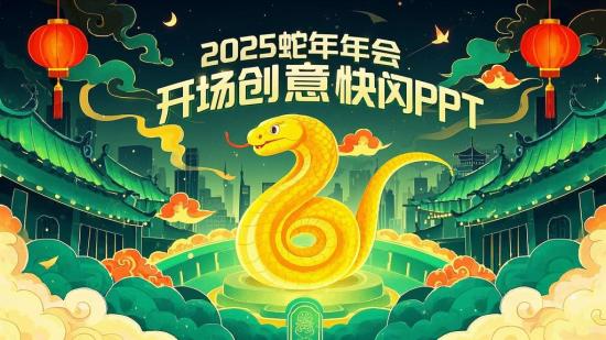 2025蛇年年会开场创意快闪PPT