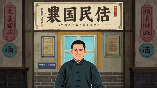 古代民国市井小人物免抠墙贴素材