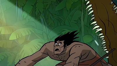 原始人大强家人遭恐龙残害后踏上复仇路，与受伤蓝龙结伴荒野流浪 .史前战纪