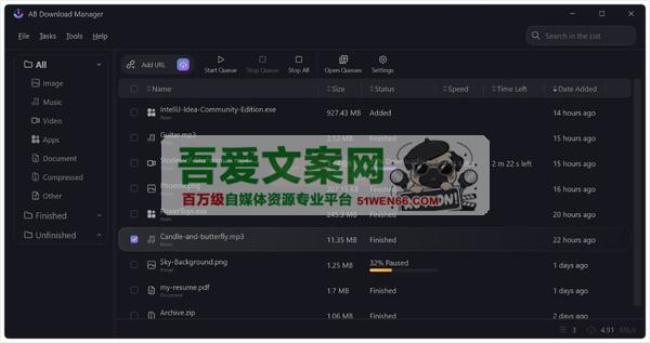 AB Download Manager 开源的文件下载工具_V1.5.3 PC绿色版[原创资源]