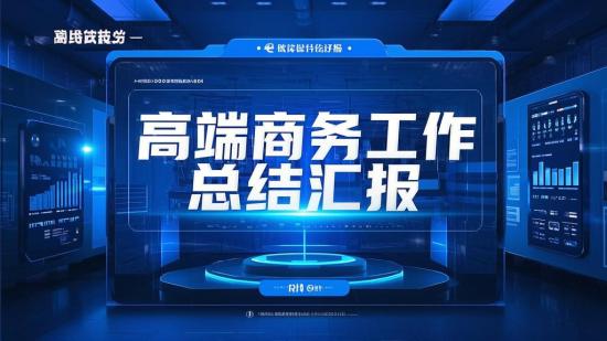 高端商务工作总结汇报PPT模板