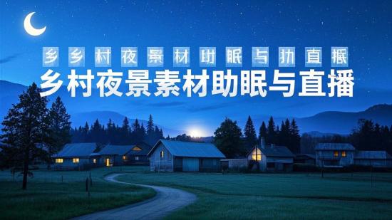 乡村夜景素材助眠与直播