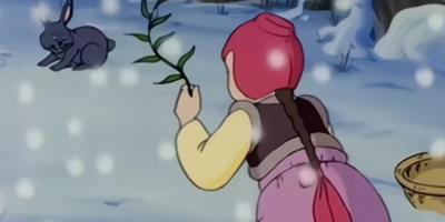 雪地里野兔救受虐女孩入仙境获奇宝，继母作恶后女孩与柳叶公子飞升 .很久很久以前动画片