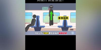 高铁车厢与车顶起跳落点不同原因，及挖穿地球跳跃可行性探讨 .为什么在火车里跳一下还在原地