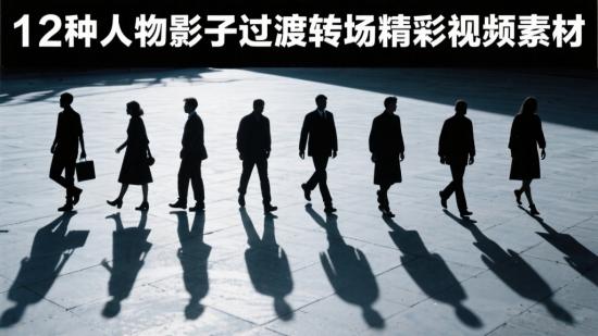 12种人物影子过渡转场精彩视频素材