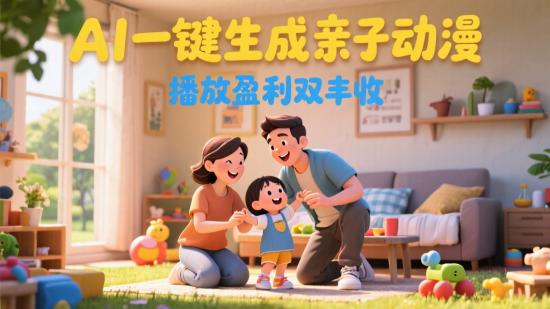 AI一键生成亲子动漫，播放盈利双丰收