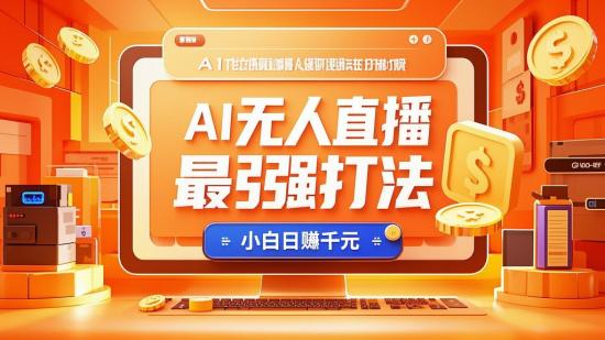 AI无人直播最强打法，小白日赚千元