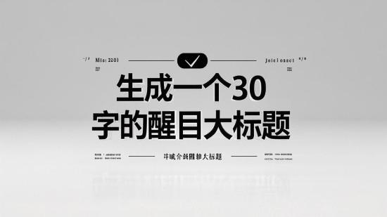 生成一个30字的标题，从正文中提取关键词。只输出标题，不要添加其它内容