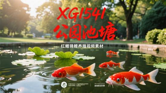 XG1541公园池塘红鲤锦鲤养殖视频素材
