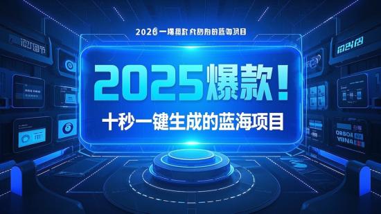 2025爆款！十秒一键生成的蓝海项目