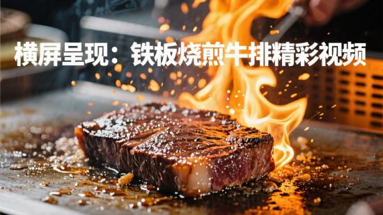 横屏呈现：铁板烧煎牛排精彩视频