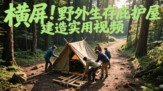 横屏！野外生存庇护屋建造实用视频