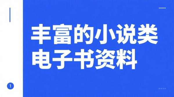丰富的小说类电子书资料