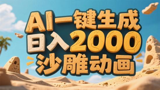 AI一键生成沙雕动画，日入2000+