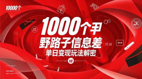 1000个野路子信息差，单日变现玩法解密