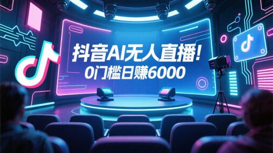 抖音AI无人直播！0门槛日赚6000+