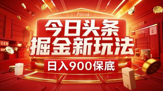 今日头条掘金新玩法，日入900+保底