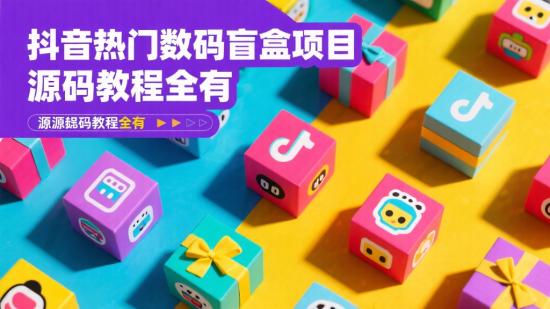抖音热门数码盲盒项目，源码教程全有