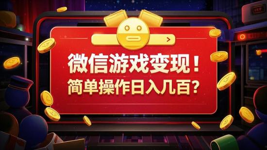 微信游戏变现！简单操作日入几百+？
