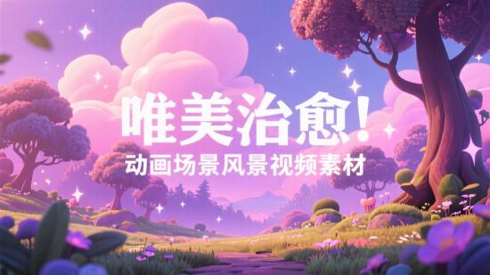 唯美治愈！动画场景风景视频素材