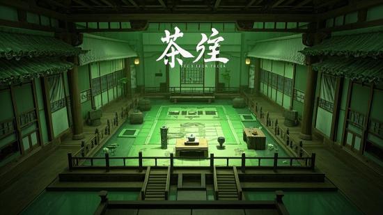 禅意古风！茶室虚拟直播背景图素材
