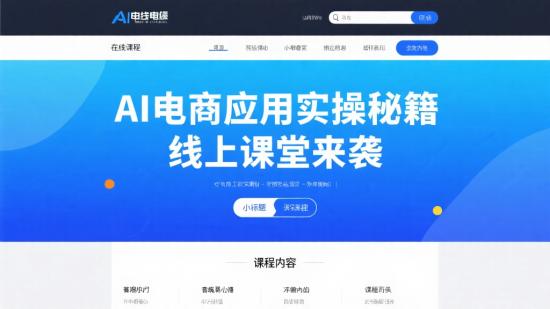 AI电商应用实操秘籍线上课堂来袭